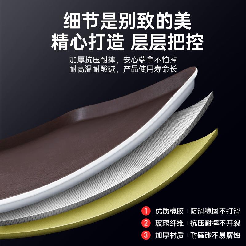 整箱圆形玻璃纤维钢化防滑托盘KTV餐厅酒店服务用快餐托盘