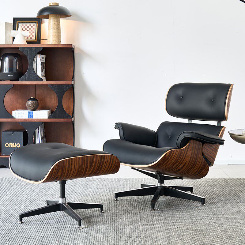 伊姆斯躺椅设计师款轻奢原版Eames高端沙发椅意式真皮休闲老板椅