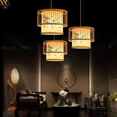 新中式竹编吊灯日式田园禅意灯饰创意餐厅灯具茶室个性竹艺装饰灯