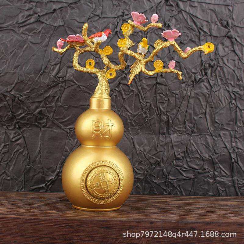 金属彩绘桃花葫芦转转时来运转财福装饰家居发财树招财摆件工艺品,鲜花速递/花卉仿真/绿植园艺,割草机/草坪机,淘宝优惠券,粉丝福利购,淘宝优惠卷