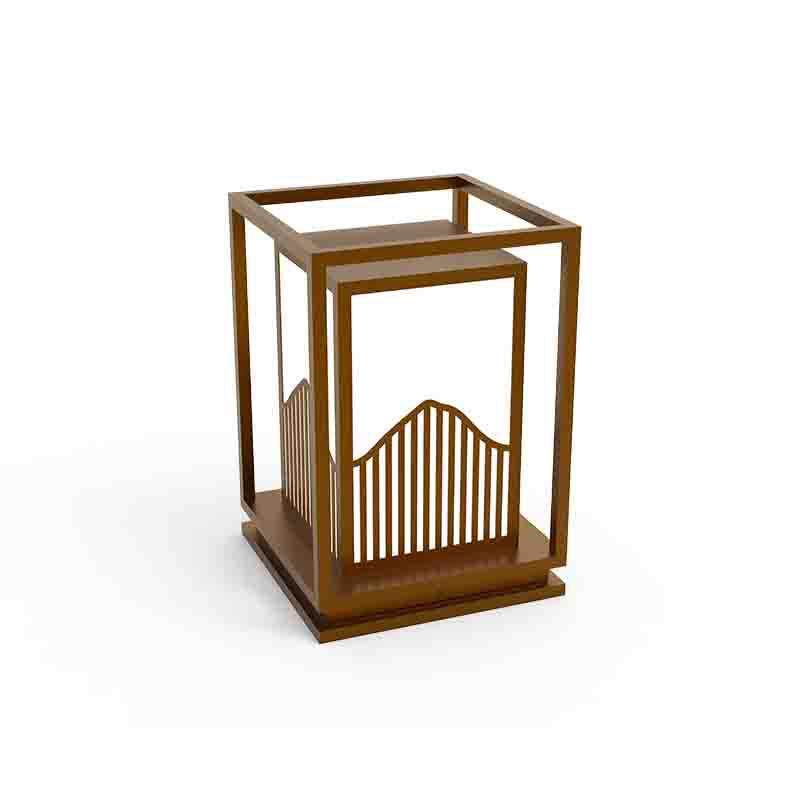 景观墙头照明路灯不锈钢花园别墅柱头灯仿云石围墙门新中式灯