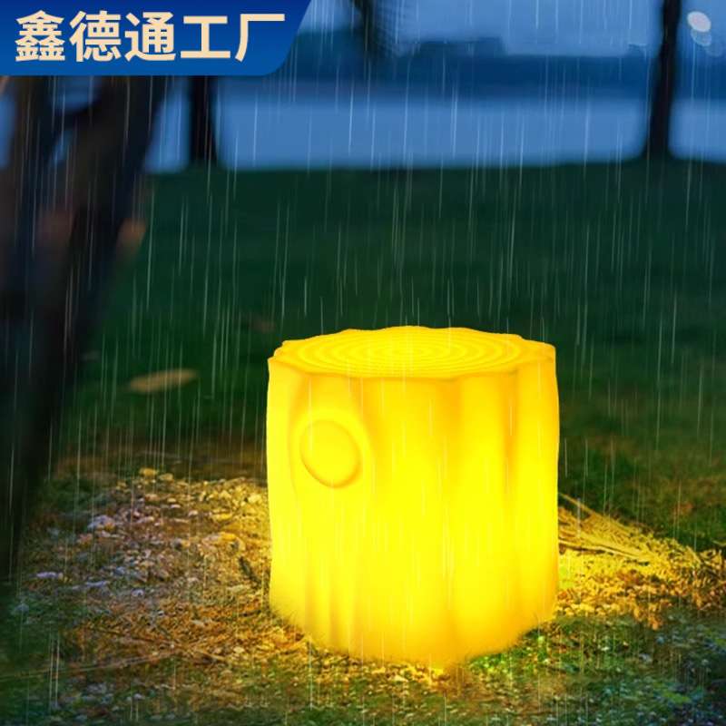led庭院木头凳子创意沙发发光七彩遥控塑料椅子花园装饰吧凳