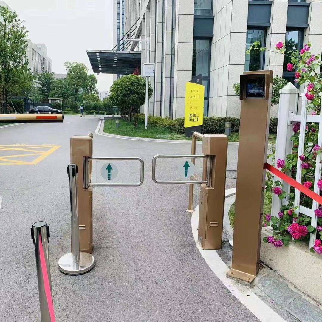 超市入口自动感应门单向摆闸只进不出禁行器红外雷达电动感应门口