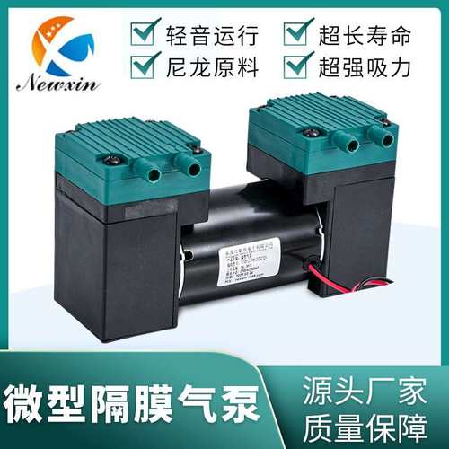 微型真空隔膜泵尼龙塑料泵体电动直流电连接双头泵小型膜片泵