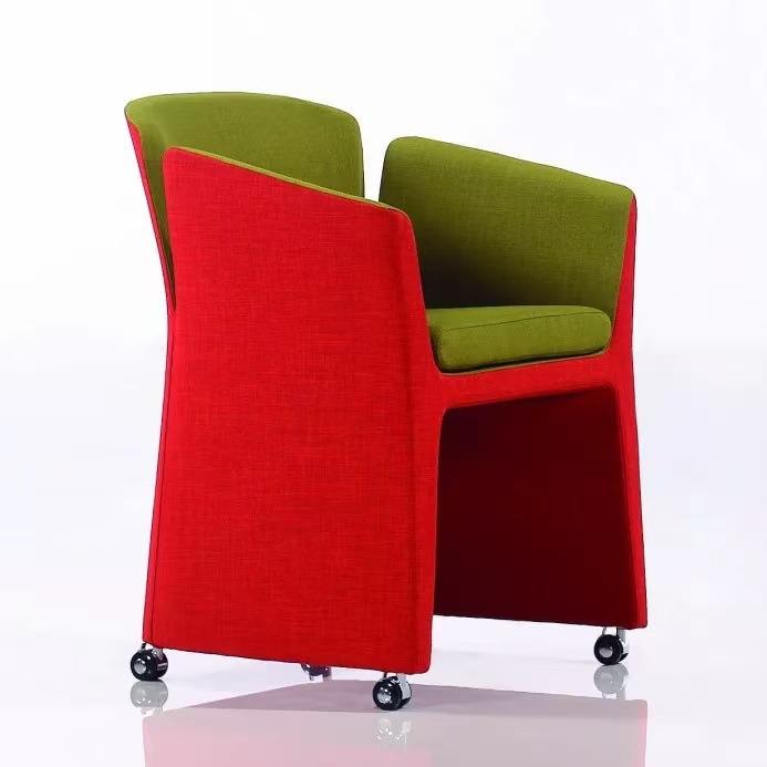 售楼处接待洽谈桌椅组合三件套创意大堂椅北欧休闲会客单人沙发椅