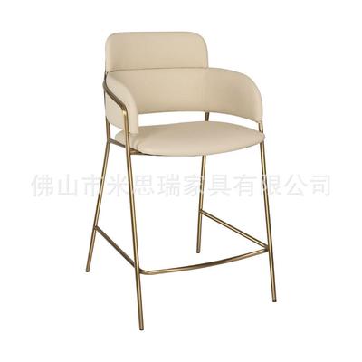 高脚凳北欧休闲铁艺咖啡厅靠背金属酒吧椅家用简约吧台凳餐厅餐椅
