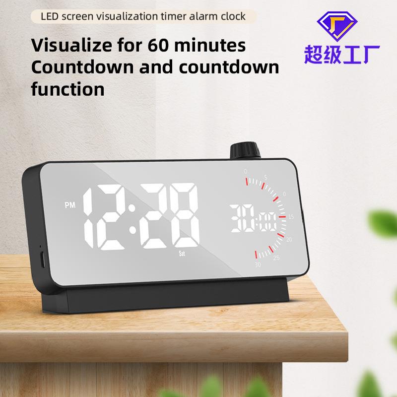 新款跨境正倒计时学习办公提醒器双显示计时器可视化时间管理闹钟