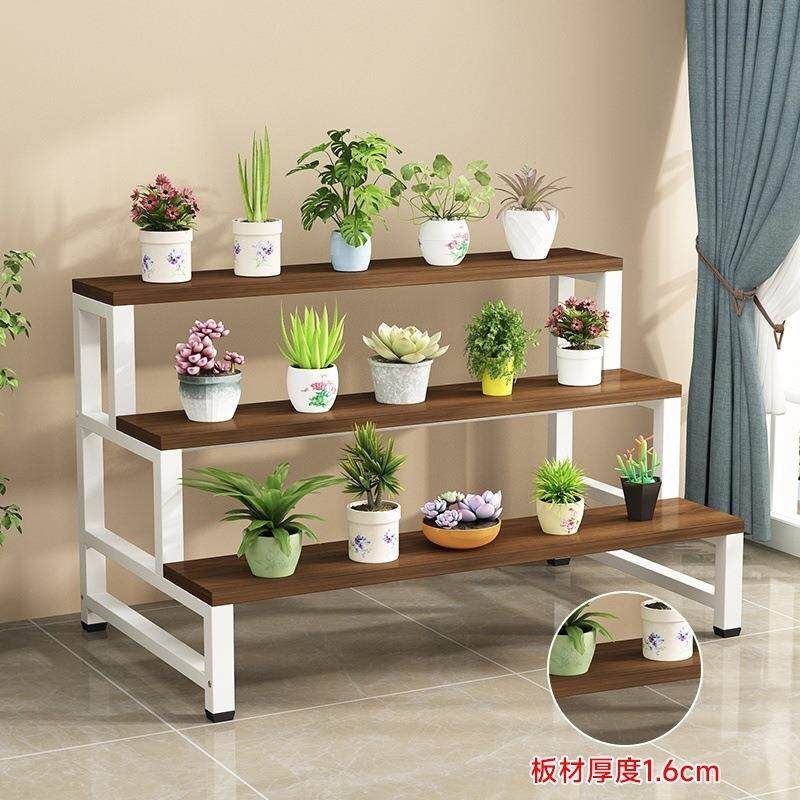 梯形花架花盆落地多功能式阳台室内铁艺实木鲜花展示架绿萝高低架