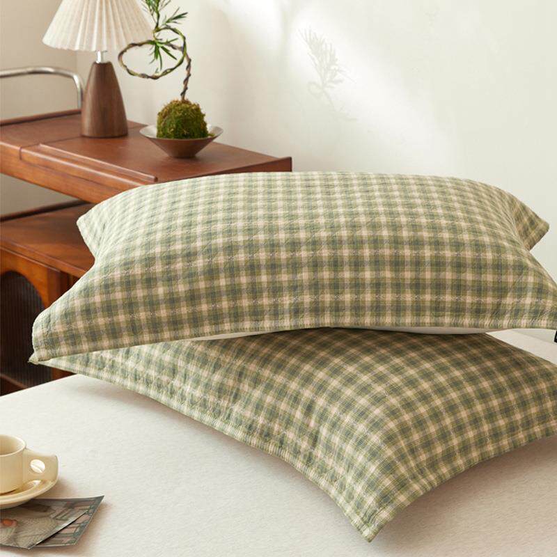 枕巾纯棉一对装2025新款防头油男生可固定纱布枕头巾四季通用