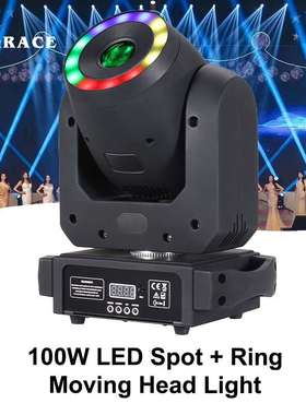 Igracelite 100W LED Spot + Ring RGBW Moving Head Llight