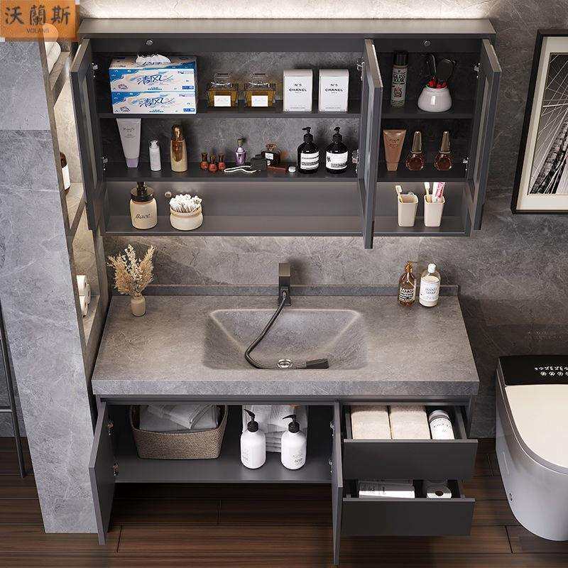 2025新款岩板热弯一体盆卫生间洗漱台洗手池洗脸池盆柜浴室柜组合