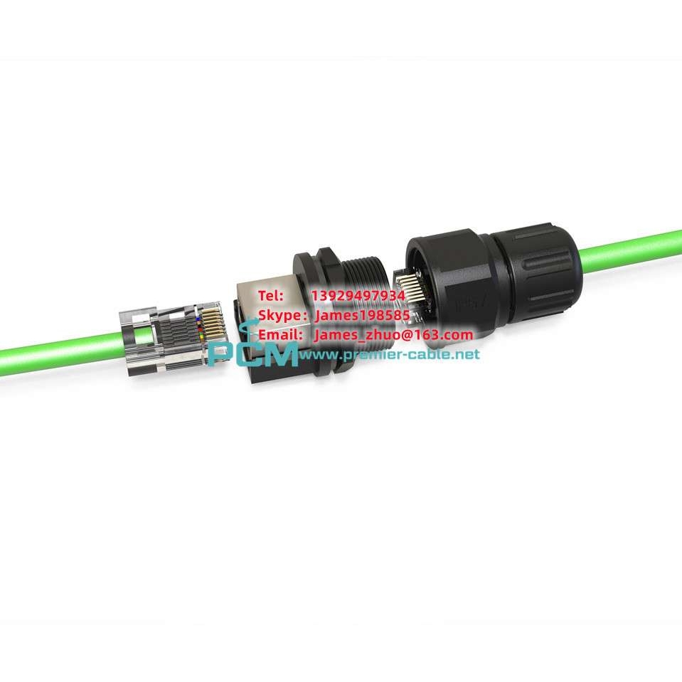 IP67面板安装防水RJ45连接器、带屏蔽 Feed-Thru