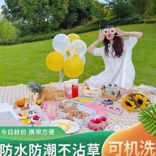 野炊地垫防水草坪垫铺垫家用草地折叠防潮野餐布沙滩户外便携布垫