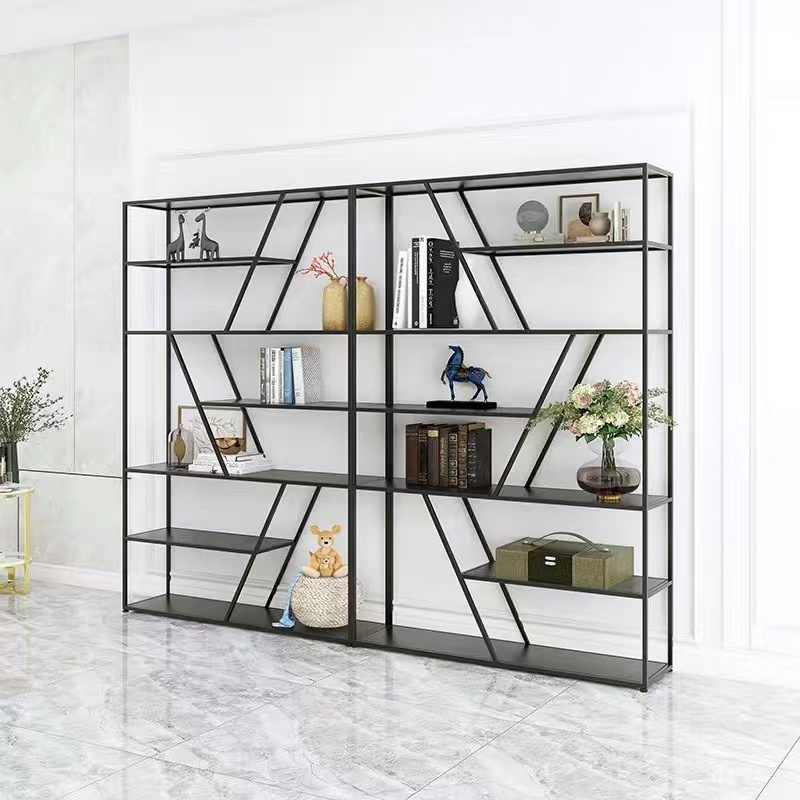 铁艺家用书柜办公室置物架展示架墙面书本收纳架U落地书架陈列架