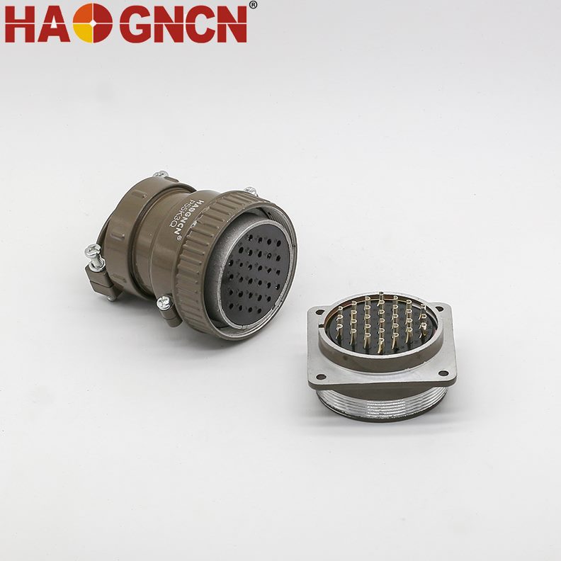 正开孔 55-mm反航空插头插座QK35 芯30装直连接器P5芯圆形径35