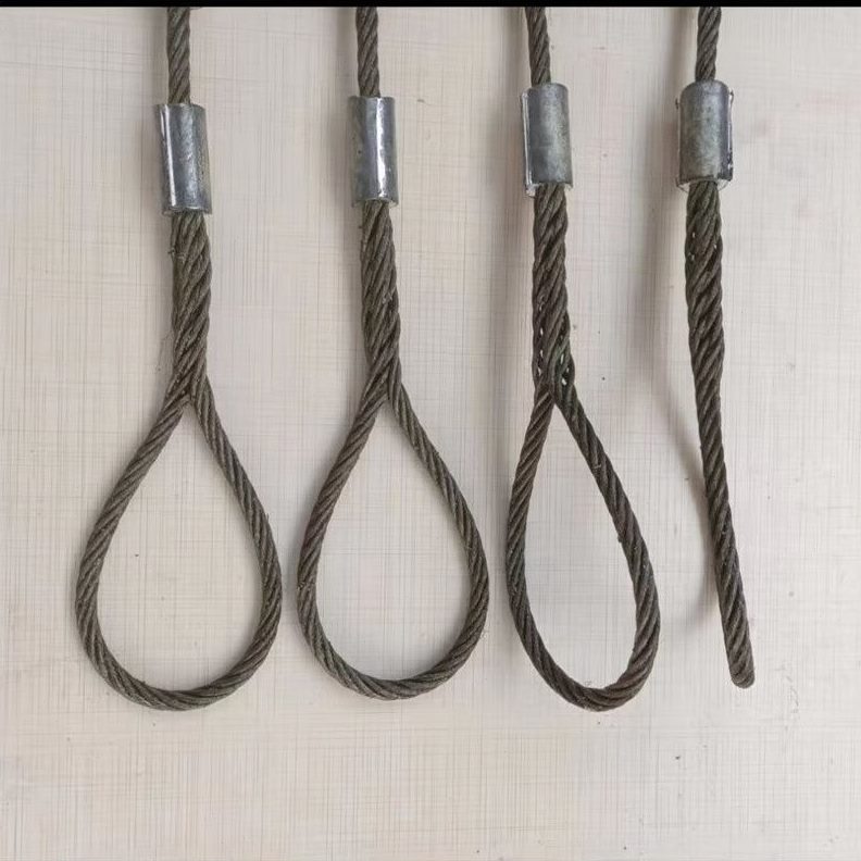 鸿起重工具机器不压制钢丝绳索具手工头扎手吊具拖车绳编然达顺加