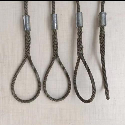 鸿起重工具机器不压制钢丝绳索具手工头扎手吊具拖车绳编然达顺加