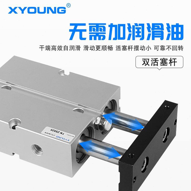 -X气缸X0双-TN双联25SS双杆气缸气缸--X1TN1010STN5020X轴10TN10S