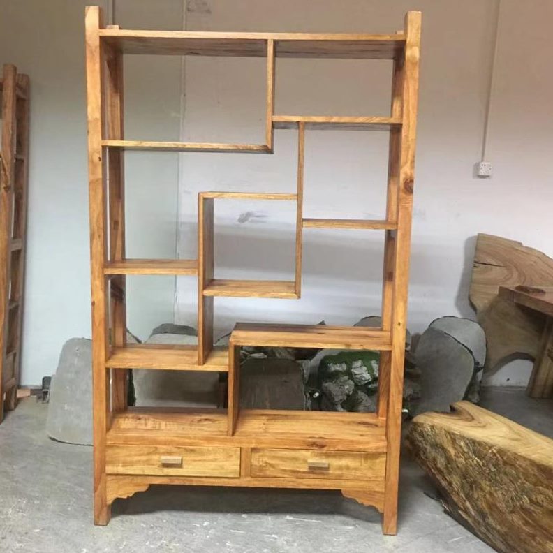 茶架置物架小型香樟木展示架子实木摆件多宝阁中式博古架仿古整装