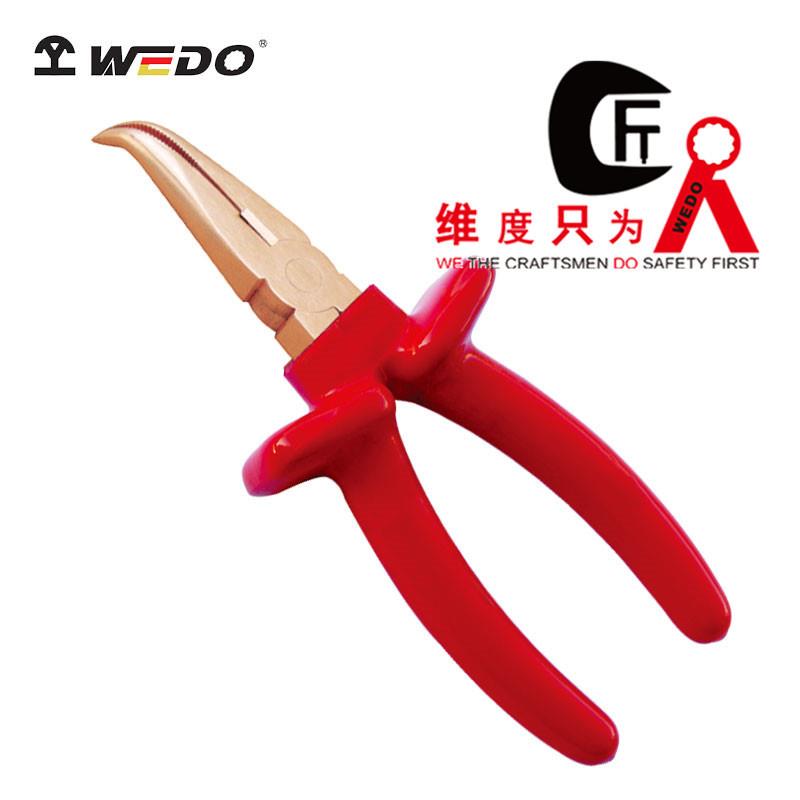 WEDO维度防爆绝缘浸塑弯嘴钳 VDE认证无火花工具 INB6204A