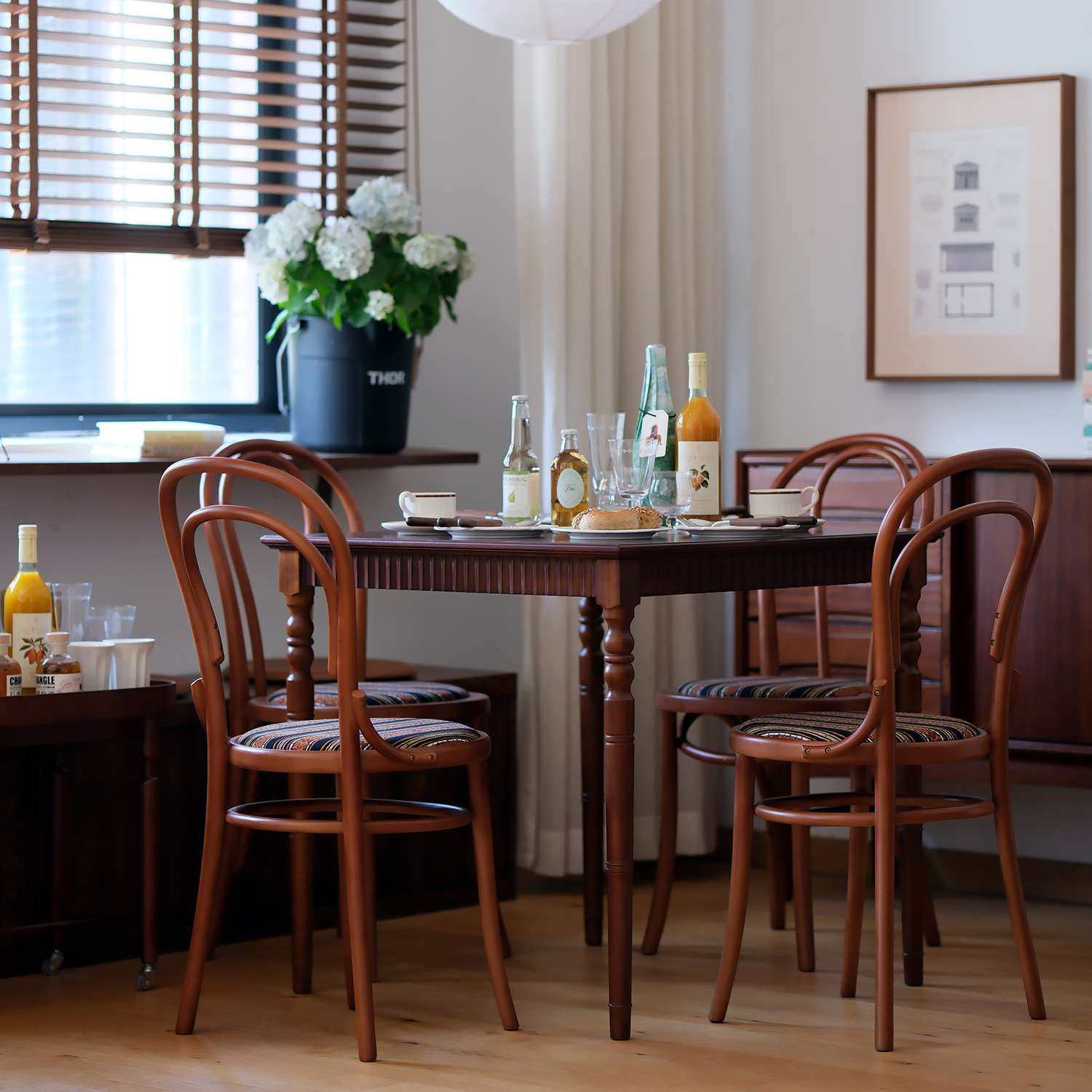 陶野商店|中古北欧复古实木餐椅索奈特椅设计师咖啡店甜品店餐椅