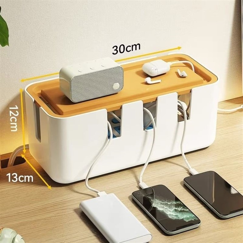 电源线收纳盒桌面集线器插排插座插线板电源N线充电器电线收纳神