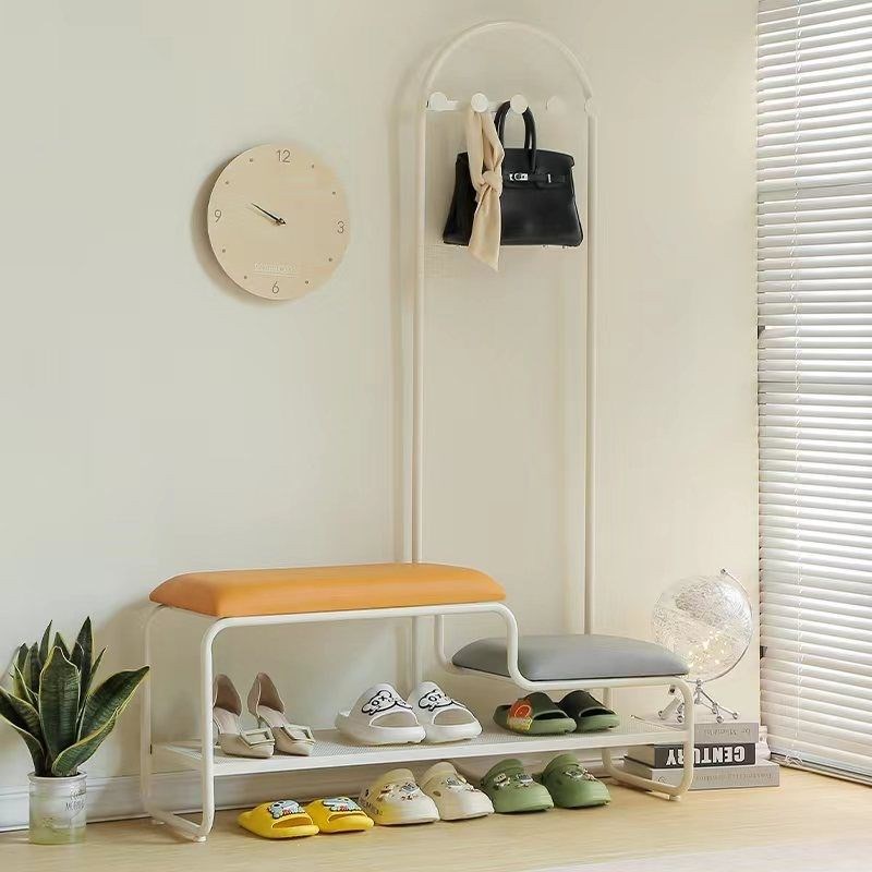 德系工艺奶油风h换鞋挂衣架一体家门口挂衣架一体入户衣帽架进门