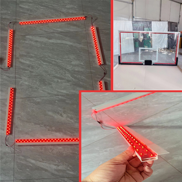 篮球板LED灯带比赛积分器24秒计时器联动篮板灯带光带