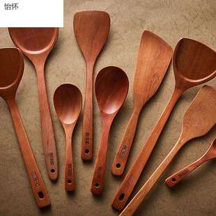 原木铲家用不粘锅炒菜木铲实木锅铲加长柄木质锅铲子厨房用品