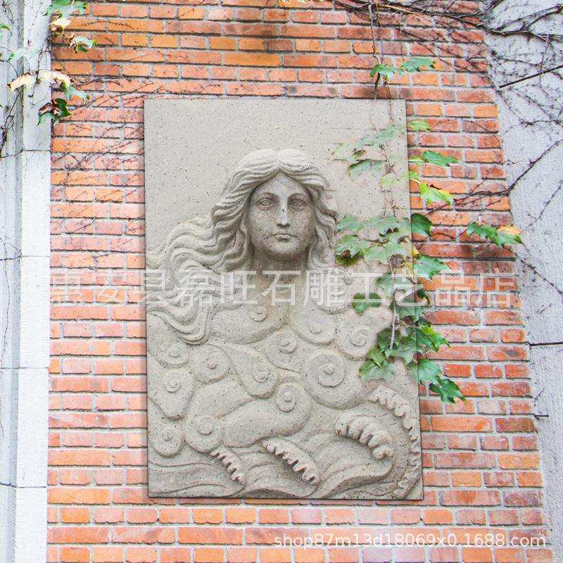 石雕欧式人物花岗岩浮雕板美女雕塑酒店别墅装修挂件现货支持选购