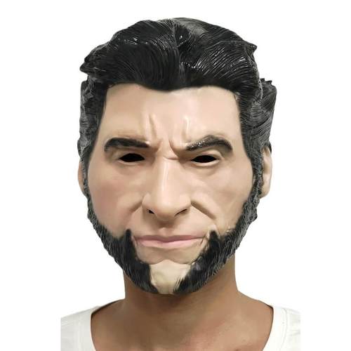 狼叔面具万圣节cos金刚狼人物头套黑发大胡子男士搞笑脸演出道具