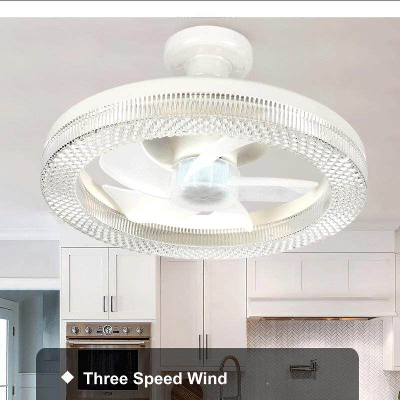 新款小型 led风扇灯E27家用简约客厅大厅主灯遥控调档卧室风扇灯