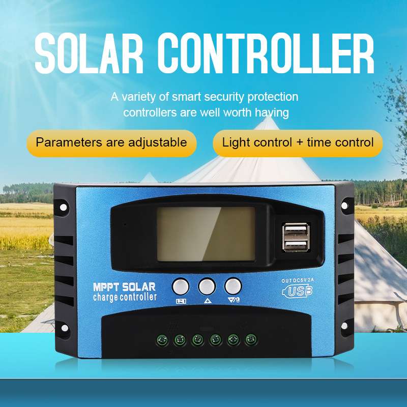 12V24V太阳能板控制器MPPT自动稳压器10A100A系统连磷酸锂电通用