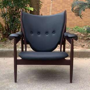 北欧现代意式极简单人沙发实木白蜡木休闲椅酋长椅设计师扶手椅