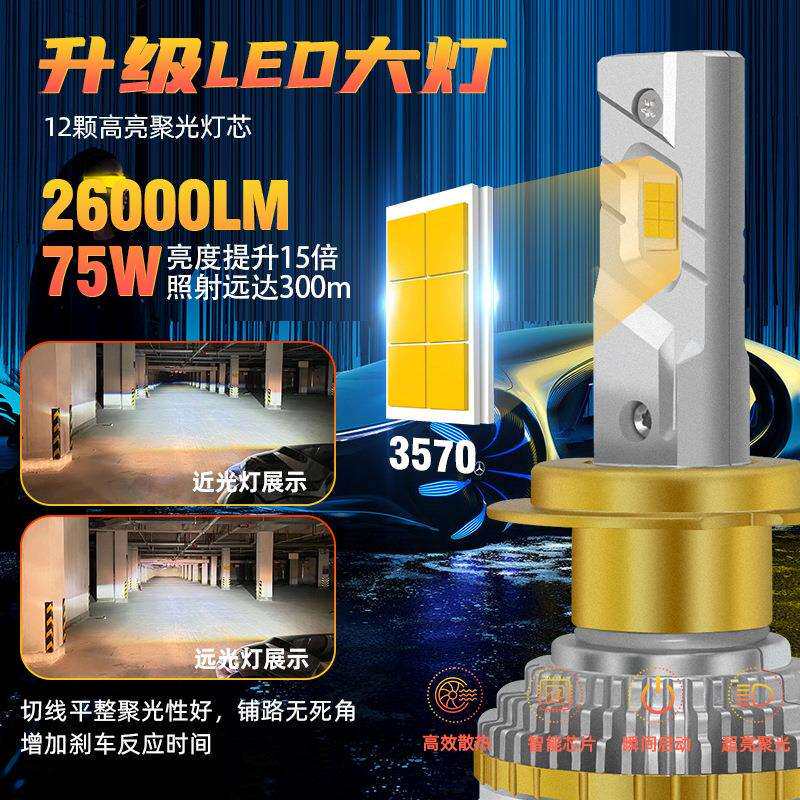 AK 汽车LED大灯H4H7远近光新款强光超亮聚光大功率照明前大