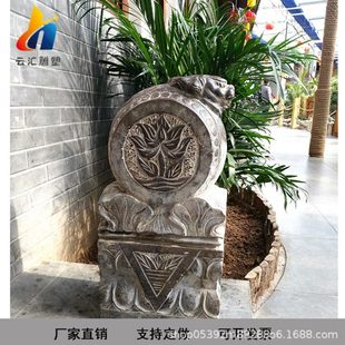 石鼓狮子象门墩石墩一对家用青石仿古庭院门口石雕装饰门墩抱鼓石