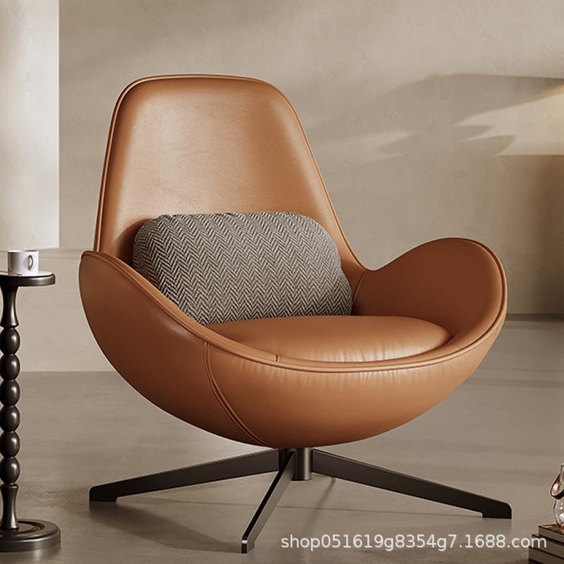 设计师单人沙发轻奢鸡蛋壳椅北欧现代简约阳台客厅旋转休闲蜗牛椅
