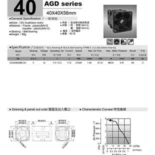 惯展DC直流风机AGD04056B12U系列新上市欢迎前来咨询选购量大价优