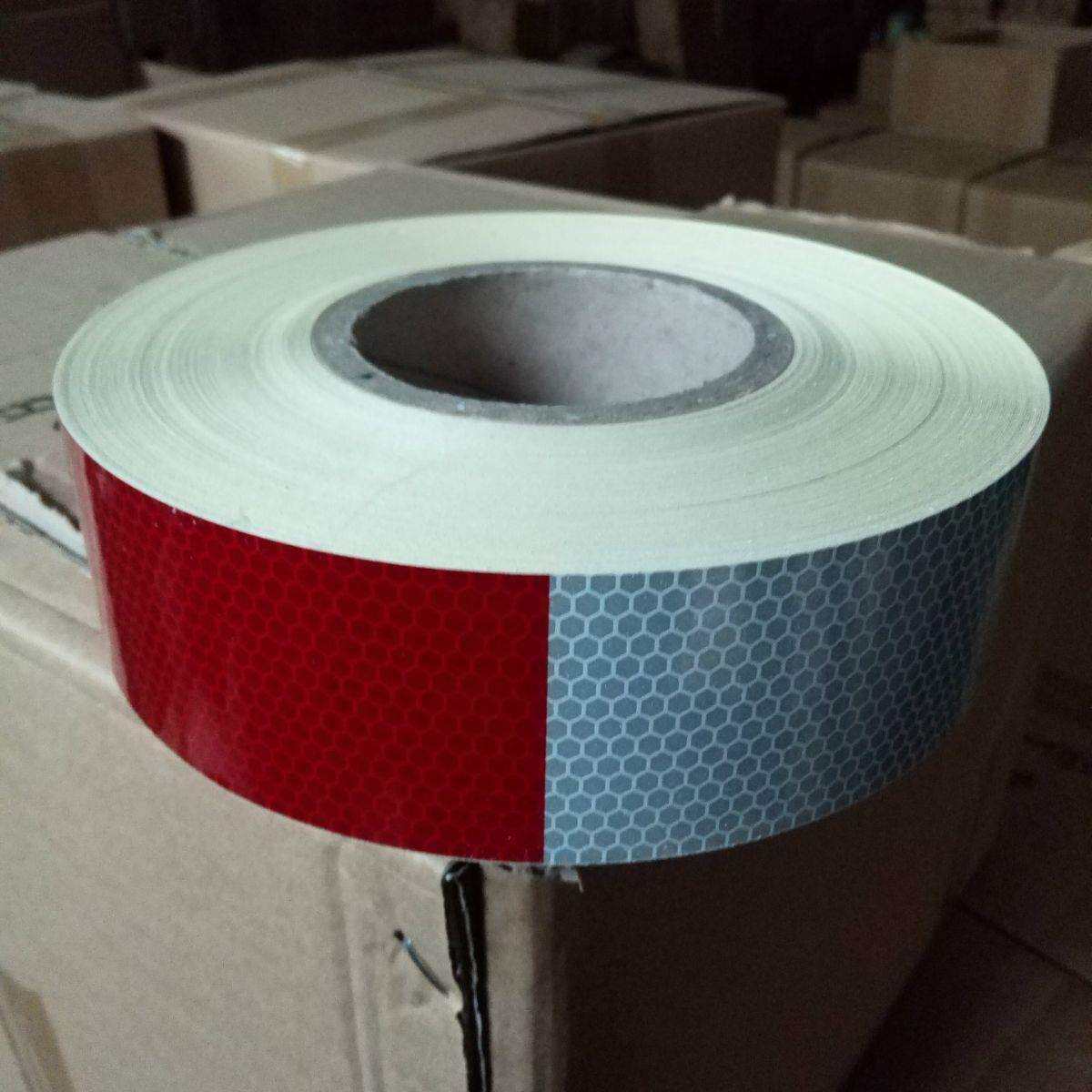 农机高亮蜂窝状反光车身红白相间货车车身贴汽车防追尾警示反光条