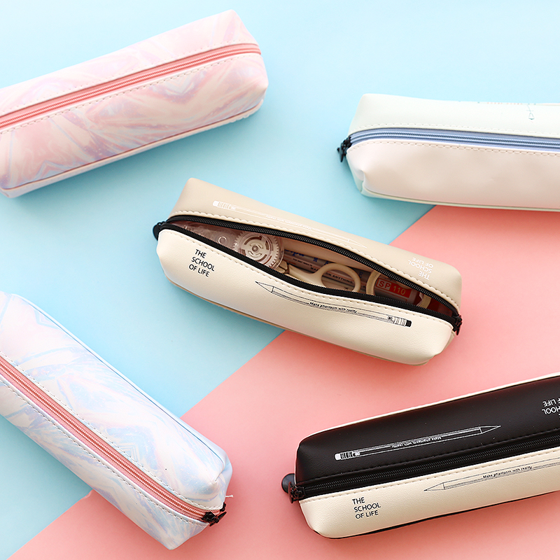 个性双面aPU大容量笔袋文具袋男女学生卡通印花笔袋便携文具收纳