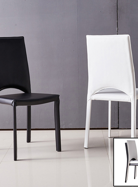 北欧简约现代靠背椅家用餐u椅可叠放办公椅黑白色凳子餐厅酒店椅