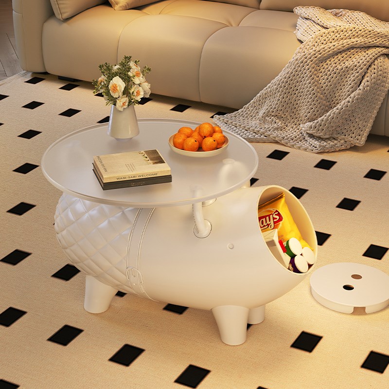 小猪落地摆件创意k沙发边几茶几小户型客厅卧室简约收纳移动小桌
