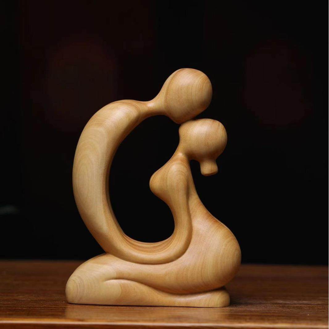 无相情侣小叶黄杨木木雕雕刻相亲相爱工艺品手把件实木文玩装饰品