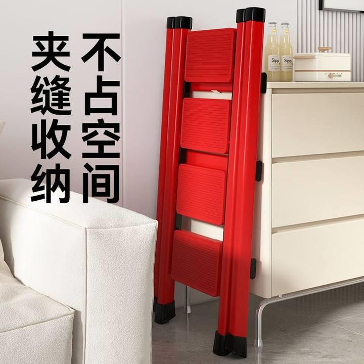 梯子家用折叠伸缩小型轻便三步叉梯凳室内人字梯踏步爬梯收缩楼梯