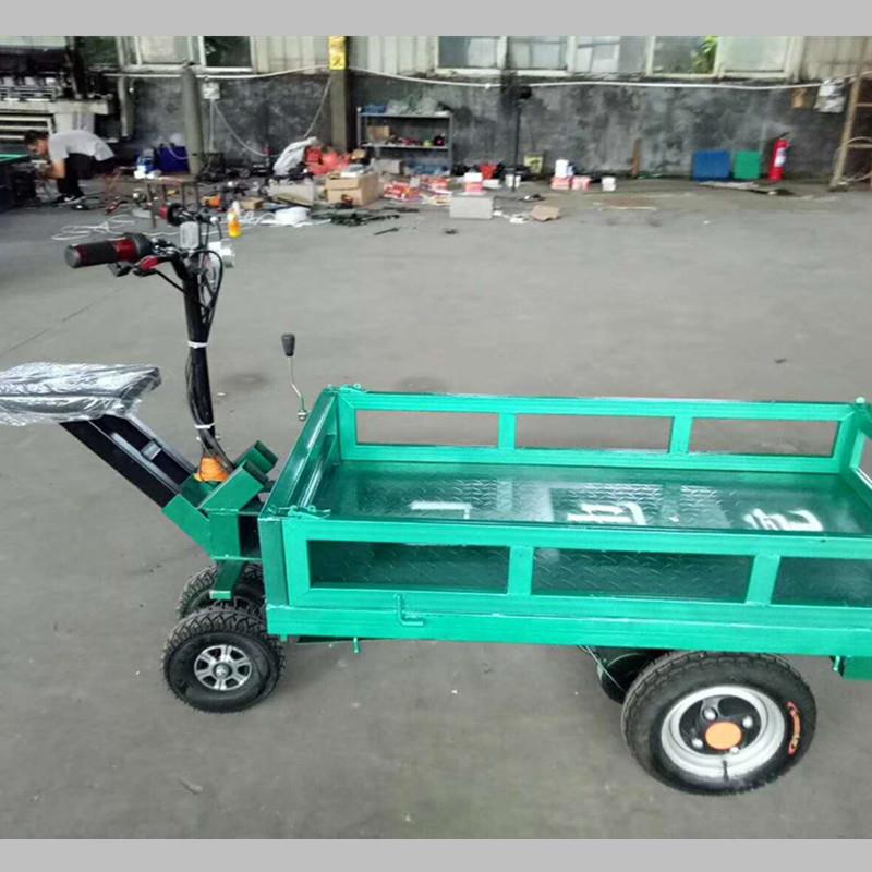 程煤可折叠可升降电动搬运货物蔬菜大棚 仓库电动平板车手推车