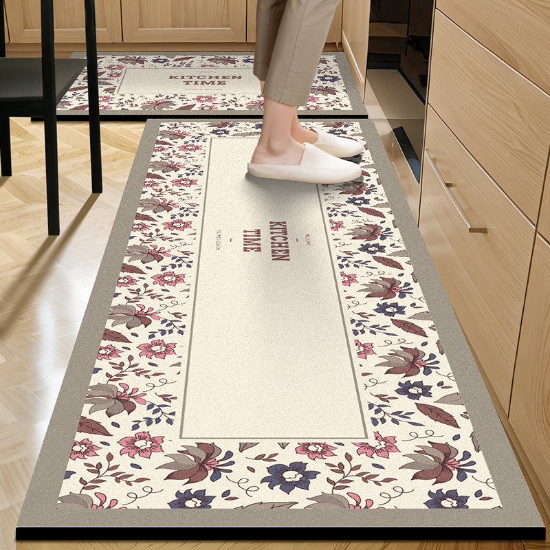 厨房地垫防滑防油可擦免洗耐u脏2023新款专用防水垫子门口地毯高