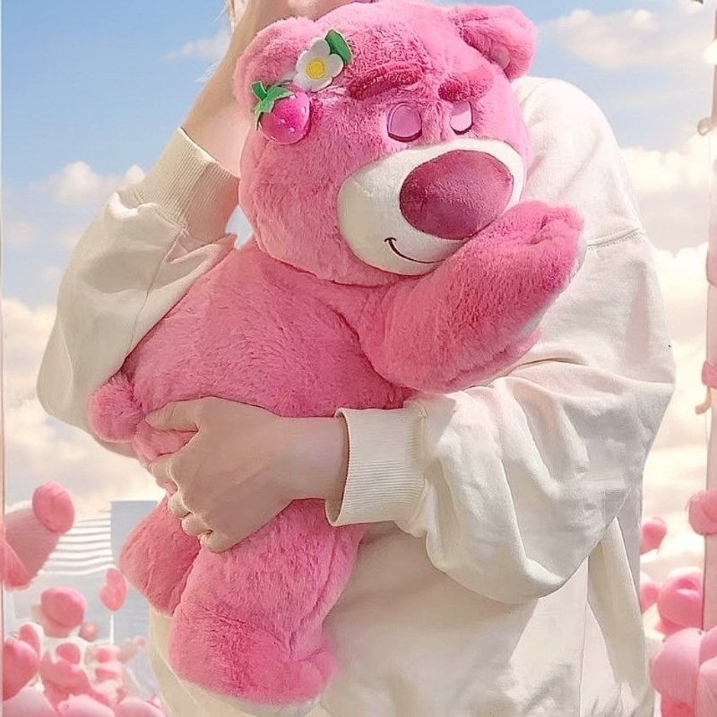 趴趴草莓熊c玩偶睡觉抱抱熊毛绒公仔粉色抱枕520礼物送女生超大