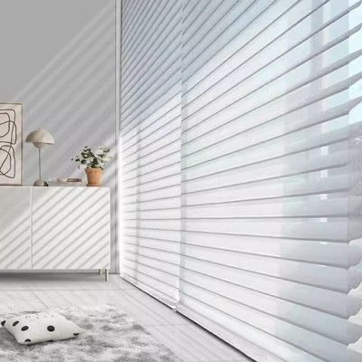 香格里拉百叶窗帘手动电动全遮光卧F室飘窗客厅阳台遮阳柔纱帘卷