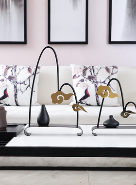 禅意葫芦金属摆j件创意礼品玄关家居装饰摆件陶瓷花瓶桌面摆设