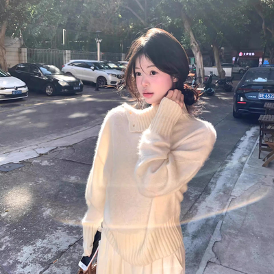 慵懒风高级高领毛衣软糯设计感